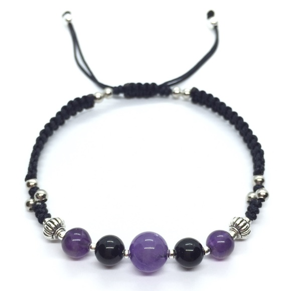 Amethyst & Onyx Bracelet - Picture 7 of 7